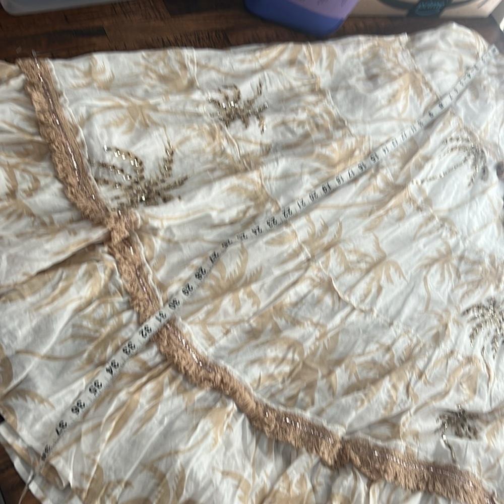 Barok Bohemian Palm Print Tiered Maxi Skirt NWT S/M Coastal Resort 100% Cotton - Picture 13 of 15